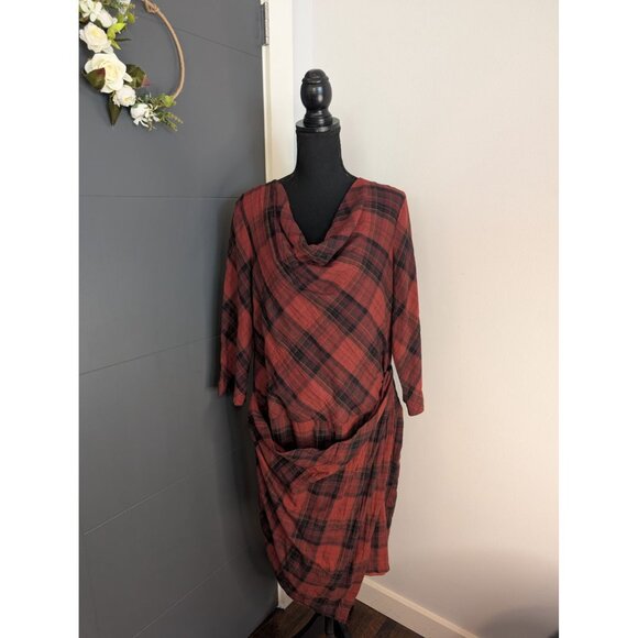 NWT Peruvian Connection Haute Highland St. Andrews Red and Black Plaid Dress: 16 - Picture 1 of 7